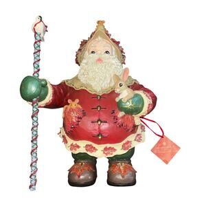 Christopher Radko Vintage Woodland Winds Frosty Leaf Santa 13.75” Tall Resin